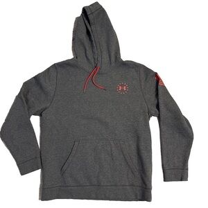 Under Armour Hoodie Mens Size Large Wounded Warrior Project USA Grey/Red Graphic